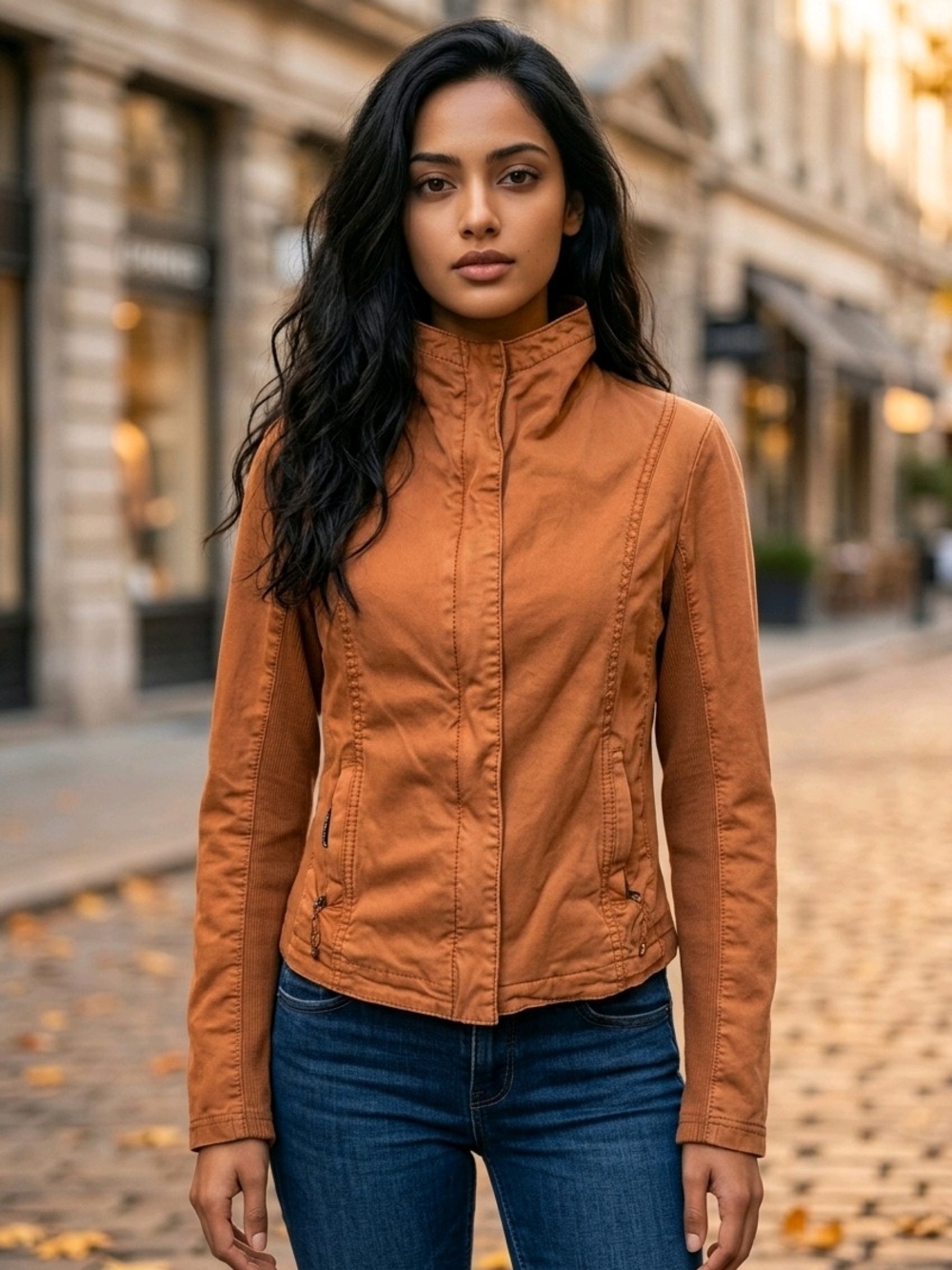 Anthropologie Marrakech Women's Copper Brown Full Zip Moto Jacket